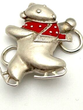 Lestage Convertible Sterling Polar Bear Bracelet Clasp